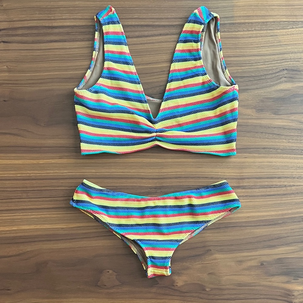 Montce Swim Caribbean Rainbow Striped Bikini